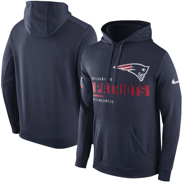 New England Patriots Nike Super Bowl LI Bound Team Travel Circuit Performance Pullover Hoodie - Navy